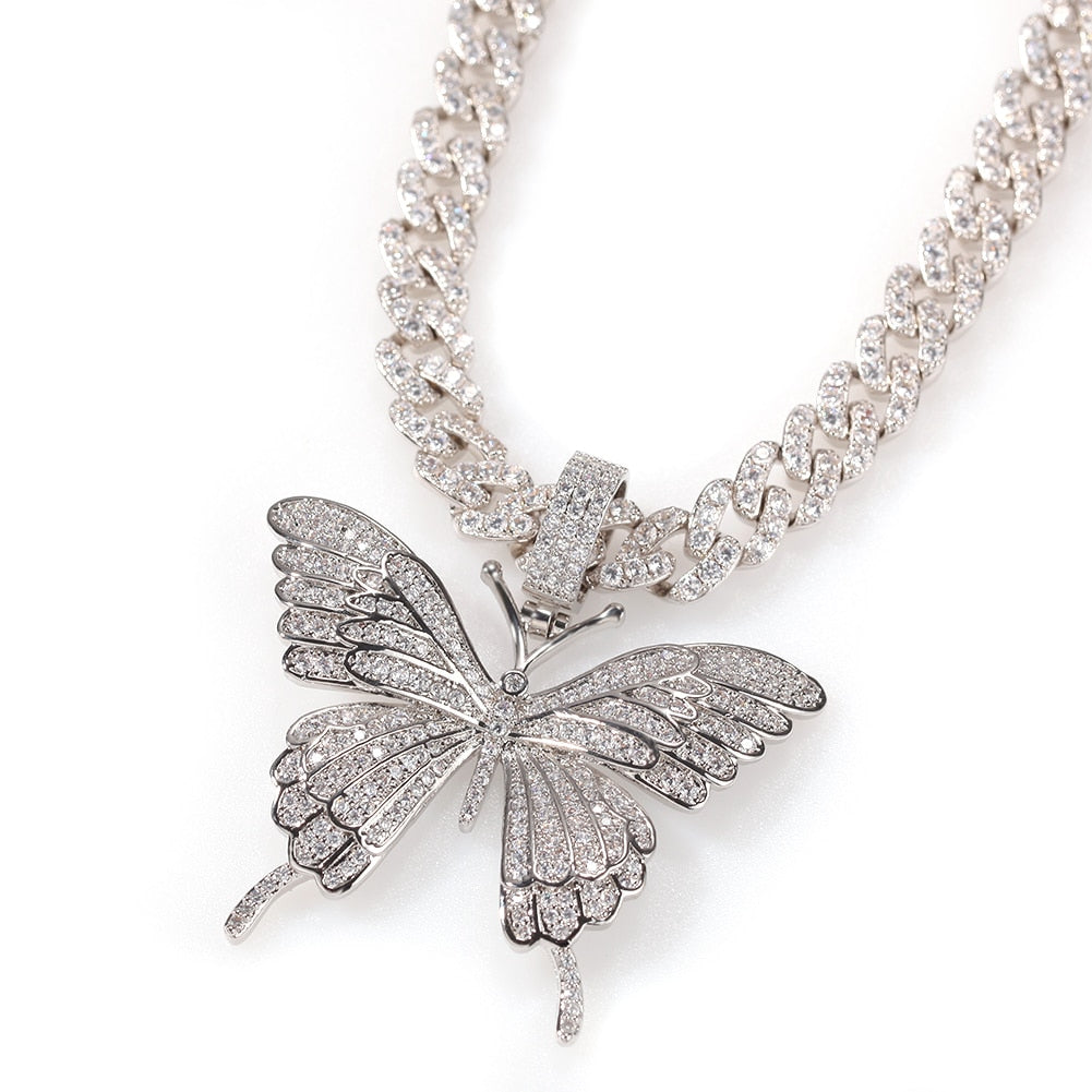 Iconic Butterfly Pendant 9mm Cuban Chain