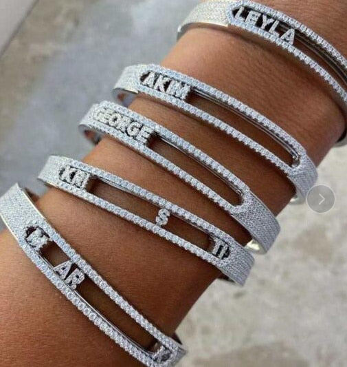 Name Bracelet Letters movable CZ 11mm